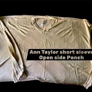 Ann Taylor Soft Cream V-Neck Poncho